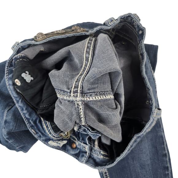 Miss Me Jeans 30 Actual is 27 Waist Jegging Skinny Low Rise Rhinestone Bling - Picture 14 of 14